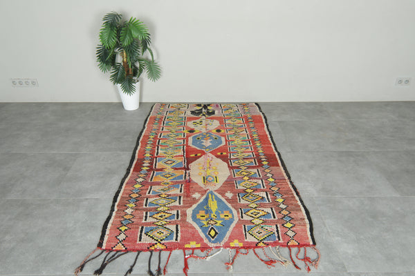 Geometric hand-knotted Moroccan Berber rug - 4 ft x 6.7 ft