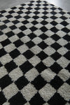 Handmade Berber Checkered Rug - 7 x 8 ft Black and White Moroccan Rug