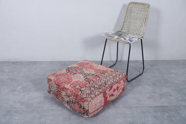 Moroccan vintage ottoman pouf | Handwoven with bold tribal patterns