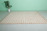 Moroccan Rug 7 X 9.1 Feet - Cream and Terracotta Checkered Design