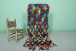 Colorful Boucherouite rug 2.3ft x 5.4ft