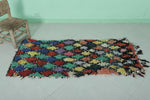 Colorful Boucherouite rug 2.3ft x 5.4ft