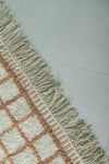 Moroccan Rug 7 X 9.1 Feet - Cream and Terracotta Checkered Design