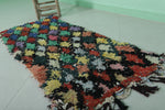 Colorful Boucherouite rug 2.3ft x 5.4ft