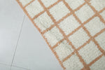 Moroccan Rug 7 X 9.1 Feet - Cream and Terracotta Checkered Design