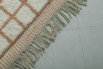 Moroccan Rug 7 X 9.1 Feet - Cream and Terracotta Checkered Design