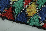 Colorful Boucherouite rug 2.3ft x 5.4ft