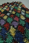 Colorful Boucherouite rug 2.3ft x 5.4ft