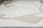 Modern Moroccan Rug - 9 x 9.5 Ft, Cream with Abstract Beige Accents