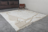 Modern Moroccan Rug - 9 x 9.5 Ft, Cream with Abstract Beige Accents