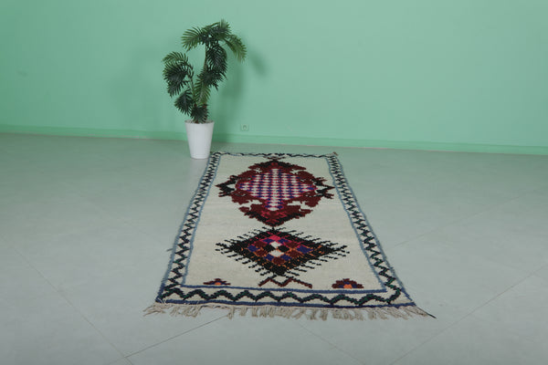 Handmade Moroccan vintage azilal rug – 3.6 FT x 9.2 FT | Unique berber carpet