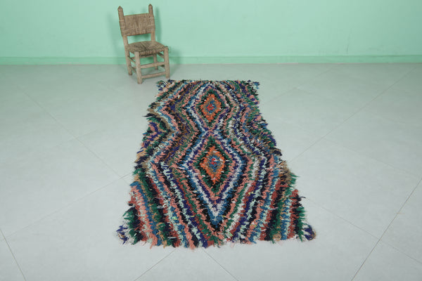 Vibrant Moroccan Berber Rug – 2.6 x 6 ft Shaggy Tribal Design