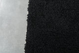 Midnight Black Moroccan Wool Rug – 4.6 x 7.2 ft Handwoven Minimalist Style