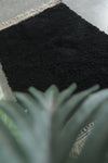 Midnight Black Moroccan Wool Rug – 4.6 x 7.2 ft Handwoven Minimalist Style