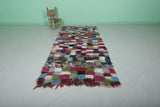 Handmade Colorful Boucherouite Rug – 3.9 x 8.9 FT | Moroccan Berber Carpet