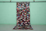 Handmade Colorful Boucherouite Rug – 3.9 x 8.9 FT | Moroccan Berber Carpet