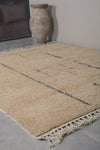 Handmade Beige Moroccan Rug - Custom Trellis Design