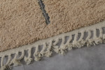 Handmade Beige Moroccan Rug - Custom Trellis Design