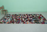 Handmade Colorful Boucherouite Rug – 3.9 x 8.9 FT | Moroccan Berber Carpet