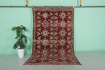 Vintage Red Moroccan Berber Rug | 5.2 FT × 8.6 FT