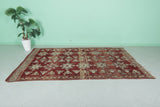 Vintage Red Moroccan Berber Rug | 5.2 FT × 8.6 FT