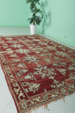 Vintage Red Moroccan Berber Rug | 5.2 FT × 8.6 FT