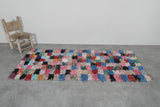 2.8 x 6.9 ft Moroccan Berber Rug | Vibrant Shaggy Patchwork Design