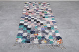Colorful moroccan boucherouite carpet 3.5 FT X 8.4 FT