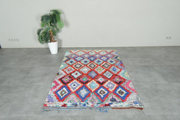 Handmade Moroccan boucherouite rug - 4.2 ft x 6.5 ft
