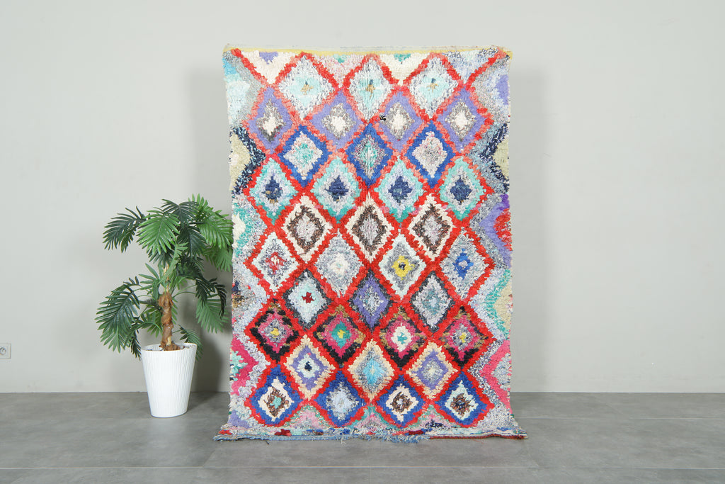 Handmade Moroccan boucherouite rug - 4.2 ft x 6.5 ft