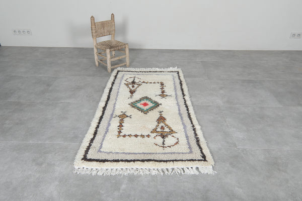 Handwoven Moroccan rug - Geometric berber design | 2.8 x 5.4 ft