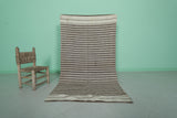 Dazzling Flatwoven Berber Moroccan Rug 3.3 x 6 Ft | Minimalist Striped Decor