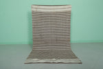 Dazzling Flatwoven Berber Moroccan Rug 3.3 x 6 Ft | Minimalist Striped Decor