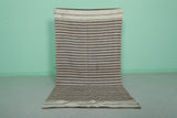 Dazzling Flatwoven Berber Moroccan Rug 3.3 x 6 Ft | Minimalist Striped Decor