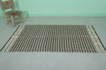 Dazzling Flatwoven Berber Moroccan Rug 3.3 x 6 Ft | Minimalist Striped Decor