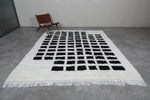 Modern Moroccan Rug - 8.1 X 9.8 FT | Black and White Geometric Design