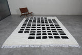 Modern Moroccan Rug - 8.1 X 9.8 FT | Black and White Geometric Design