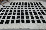 Modern Moroccan Rug - 8.1 X 9.8 FT | Black and White Geometric Design