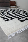 Modern Moroccan Rug - 8.1 X 9.8 FT | Black and White Geometric Design