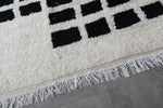 Modern Moroccan Rug - 8.1 X 9.8 FT | Black and White Geometric Design