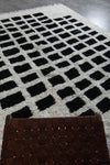 Modern Moroccan Rug - 8.1 X 9.8 FT | Black and White Geometric Design