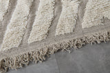 Handmade Moroccan Rug 7 X 8.7 FT - Beige and White Striped Pattern