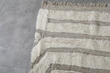 Handmade Moroccan Rug 7 X 8.7 FT - Beige and White Striped Pattern