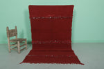 Red Vintage Handmade Moroccan Kilim 7.3 FT x 6.3 FT – Unique Tribal Textile