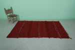 Red Vintage Handmade Moroccan Kilim 7.3 FT x 6.3 FT – Unique Tribal Textile