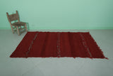 Red Vintage Handmade Moroccan Kilim 7.3 FT x 6.3 FT – Unique Tribal Textile