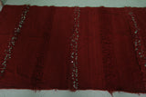 Red Vintage Handmade Moroccan Kilim 7.3 FT x 6.3 FT – Unique Tribal Textile