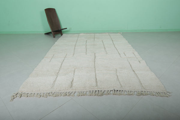 Large beni ourain rug 6.4 x 9.4 ft - Minimalist Moroccan wool carpet