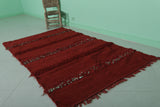 Red Vintage Handmade Moroccan Kilim 7.3 FT x 6.3 FT – Unique Tribal Textile