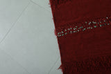 Red Vintage Handmade Moroccan Kilim 7.3 FT x 6.3 FT – Unique Tribal Textile